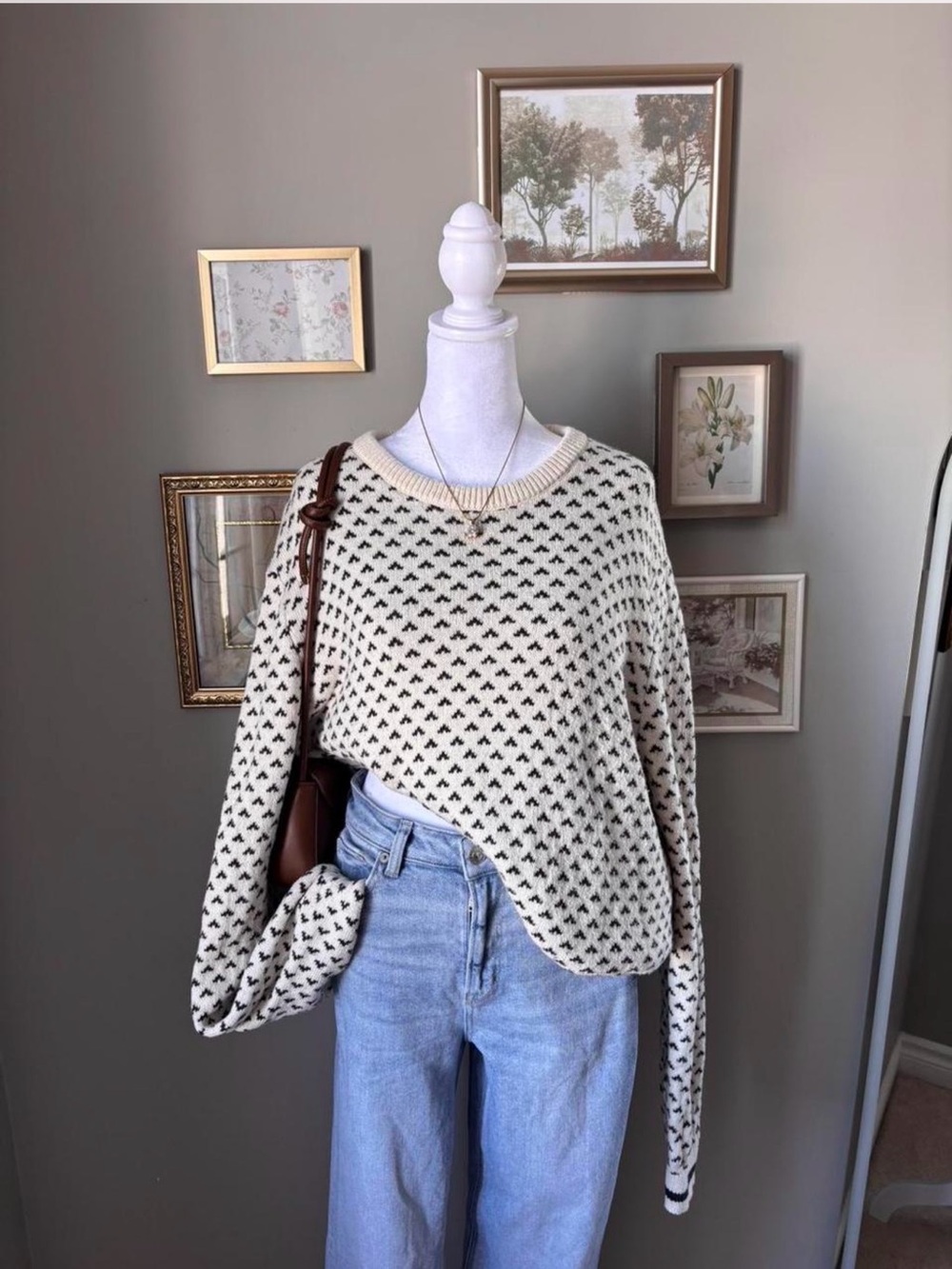 Men's Vintage Neutral Reversible Crewneck Sweater